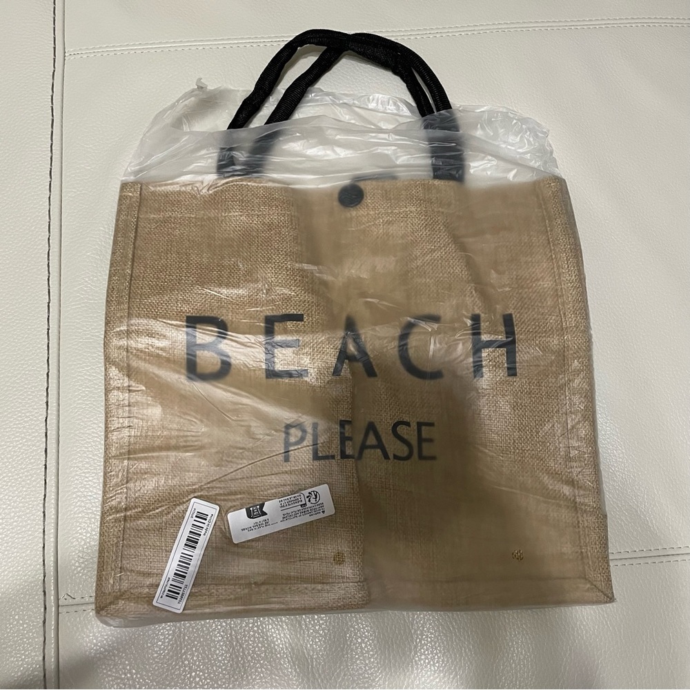 Stylish Beach-Themed Tote Bag With Letter Print - Picture 5 of 6